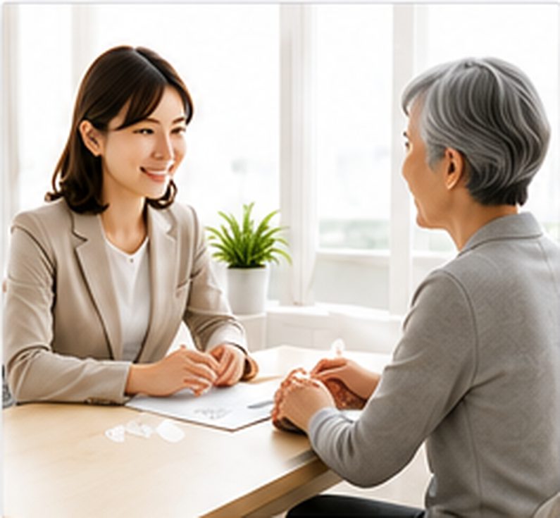 ご相談を伺うスタッフとお客様